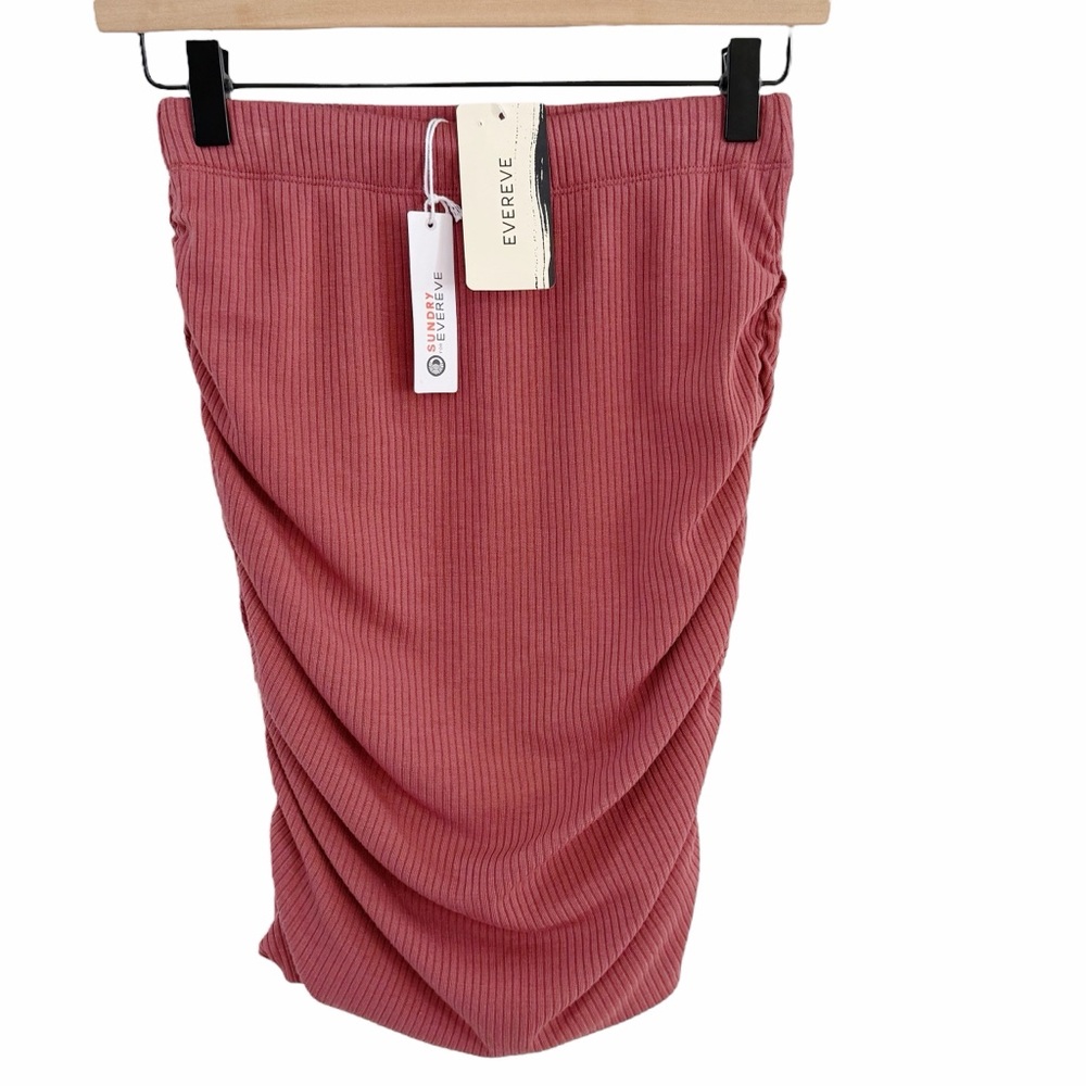 NWT Sundry For Evereve La Lune Ruched Skirt Marsala Size 0